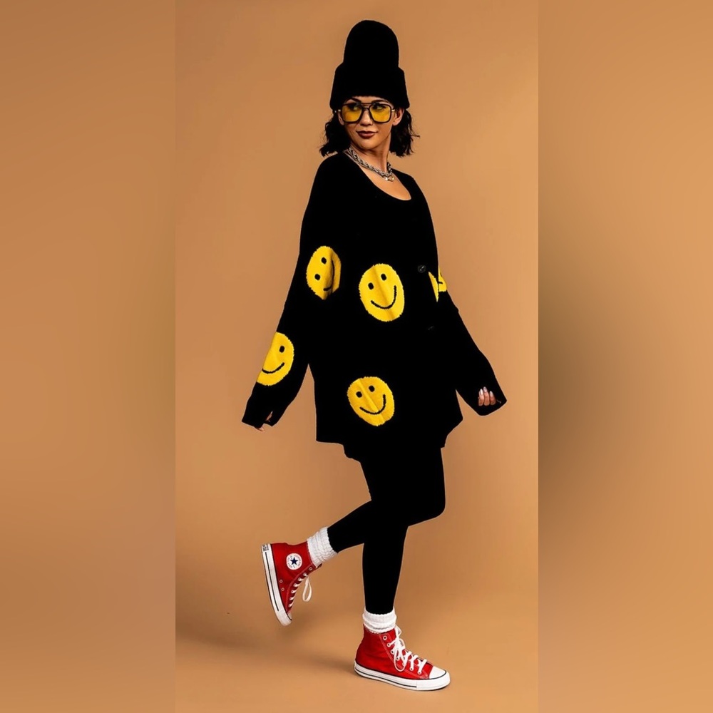 Dressed in Lala: Lala Original: The Most Fun Oversized Smiley Cardigan